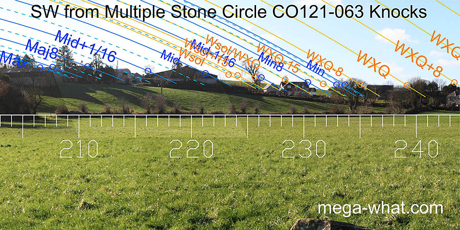 SW from Multiple Stone Circle CO121-063 Knocks, West Cork, Ireland.