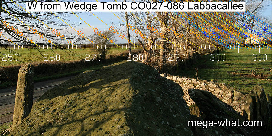 W axial view from Labbacallee Wedge Tomb
