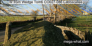 W axial view from Labbacallee Wedge Tomb