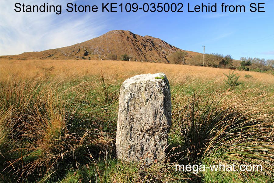 Lehid Standing Stone, Kerry, Ireland from SE.