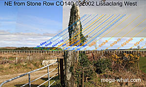 NE axial view from Lissaclarig Stone Row
