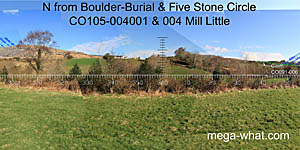View N from Mill Little Northmost Boulder-Burial & Stone Circle