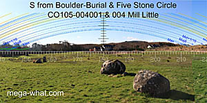 View S from Mill Little Northmost Boulder-Burial & Stone Circle
