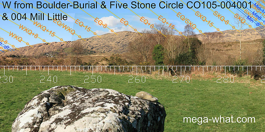 W from Mill Little N Boulder-Burial, Cork, Ireland.