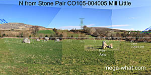 View N from Mill Little Standing Stone Pair