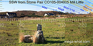 SW axial view from Mill Little Standing Stone Pair