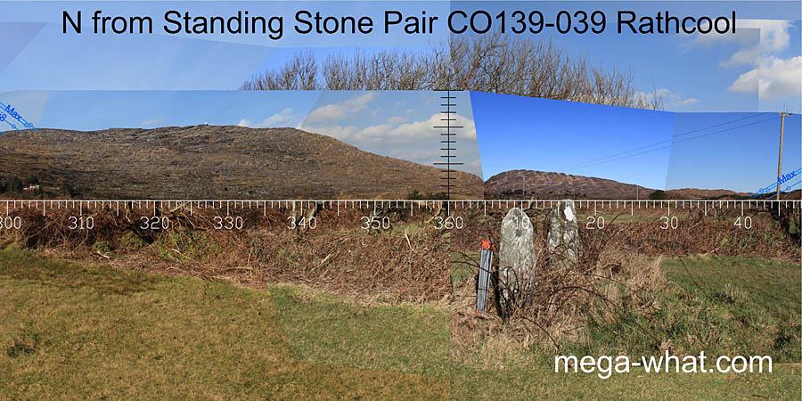 View N from Rathcool Standing Stone Pair