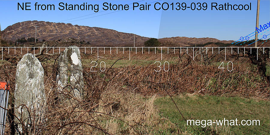 NE axial view 2 from Rathcool Standing Stone Pair