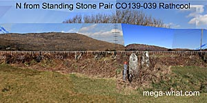 View N from Rathcool Standing Stone Pair