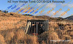 NE axial view from Ratooragh Wedge Tomb