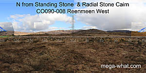 View N from Reenmeen Standing Stone & Radial Stone Cairn