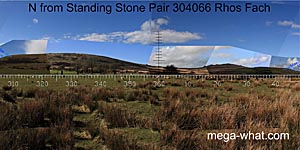 View N from Rhos Fach Standing Stone Pair