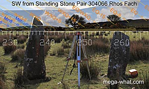 Rhos Fach Standing Stone Pair from NE.