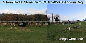 View N from Shandrum Beg Radial Stone Cairn