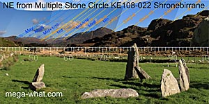 NE axial view from Shronebirrane Stone Circle