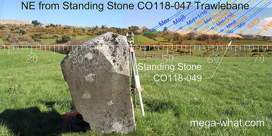 NE axial view from Trawlebane Standing Stone CO118-047