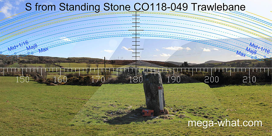 S axial view from Trawlebane Standing Stone