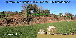 View N from Trawlebane Stone Circle
