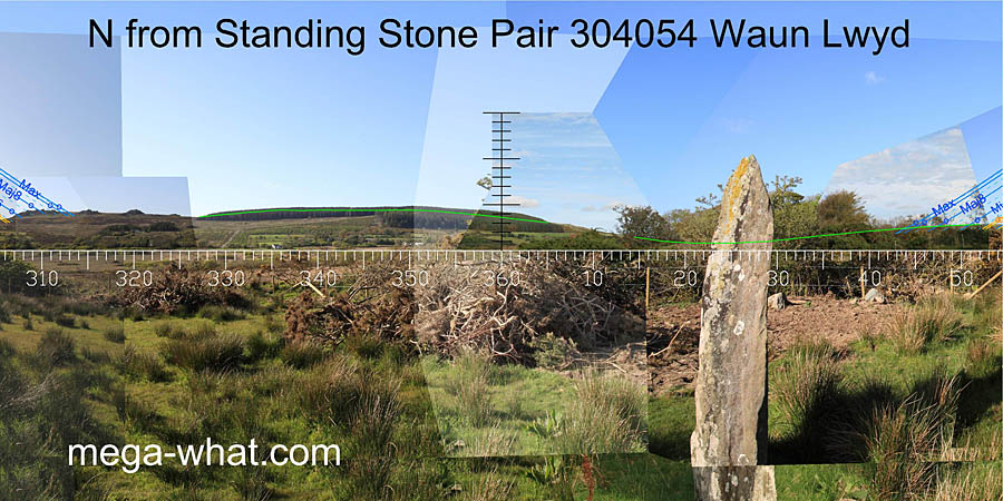 View N from Waun Lwyd Standing Stone Pair