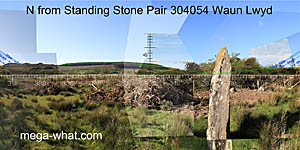 View N from Waun Lwyd Standing Stone Pair