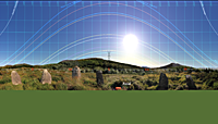 Panoramic view from Drombohilly Multiple Stone Circle